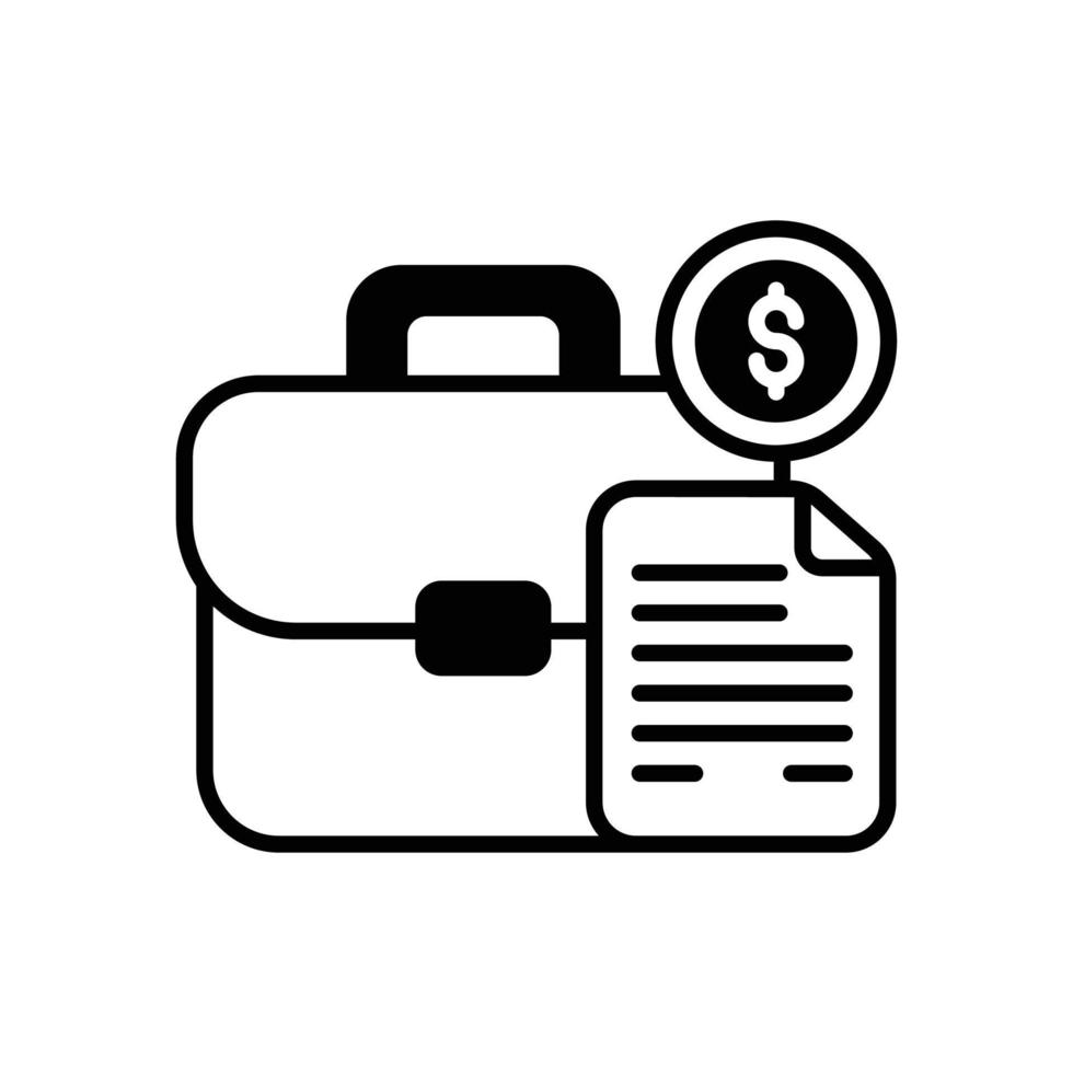 Document Bag vector glyph icon style illustration. EPS 10 file