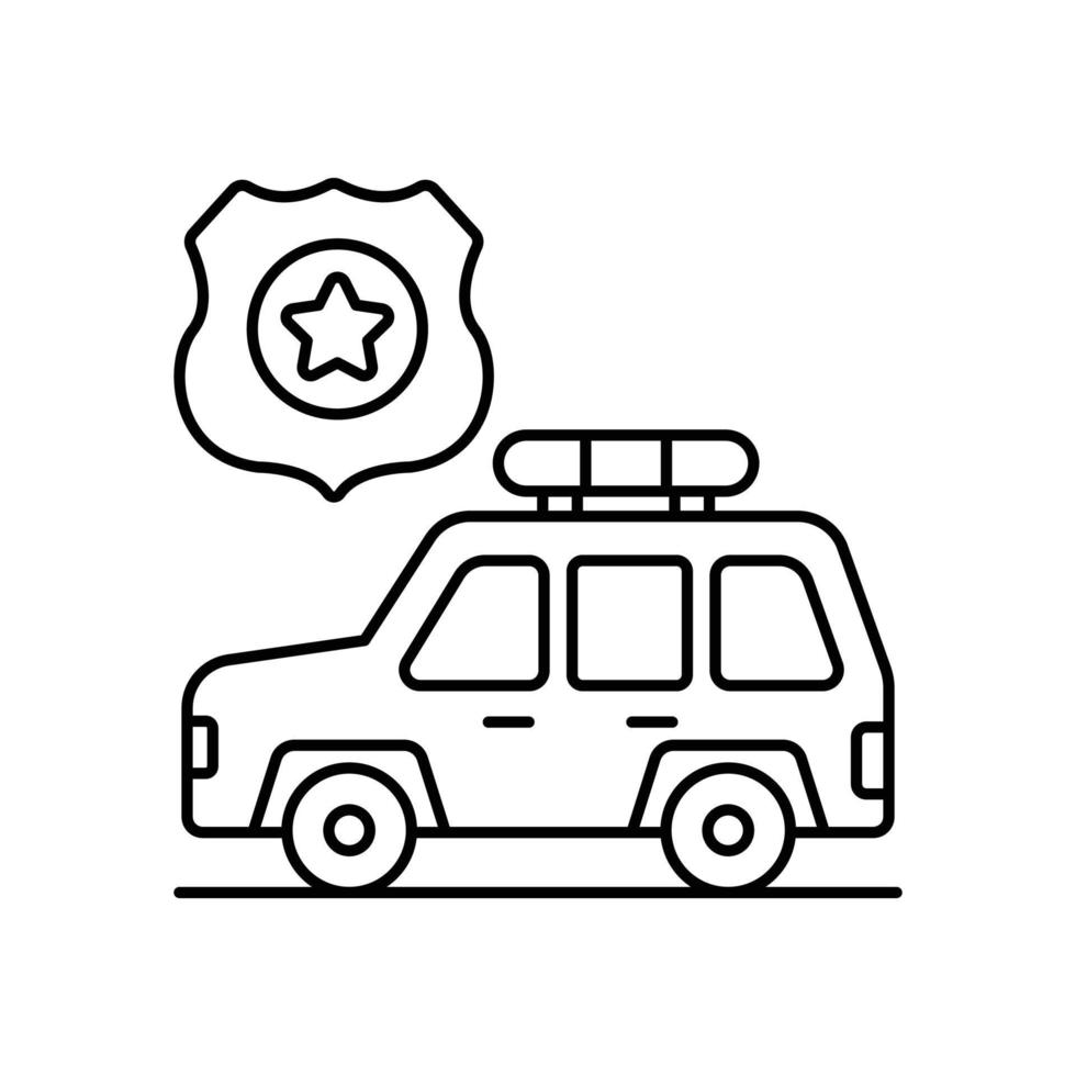 Police car vector Line  icon style illustration. EPS 10 file