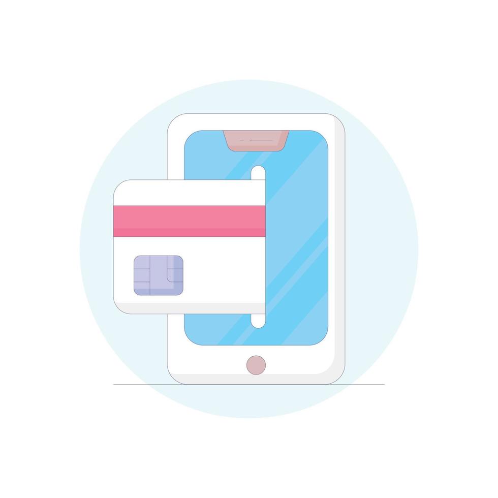Mobile payment Vector Icon Style filled outline Illustration. EPS 10 File