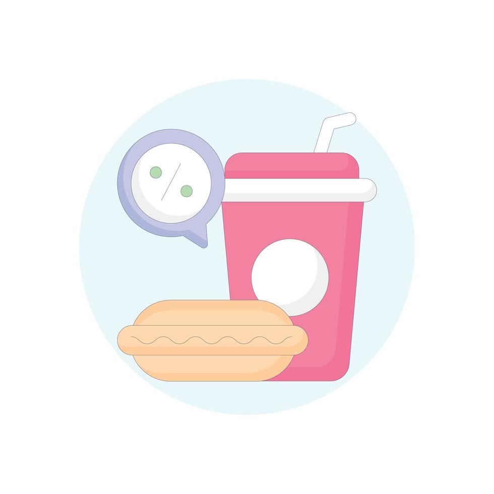 Fast Food  Vector Icon filled outline Style Illustration. EPS 10 File