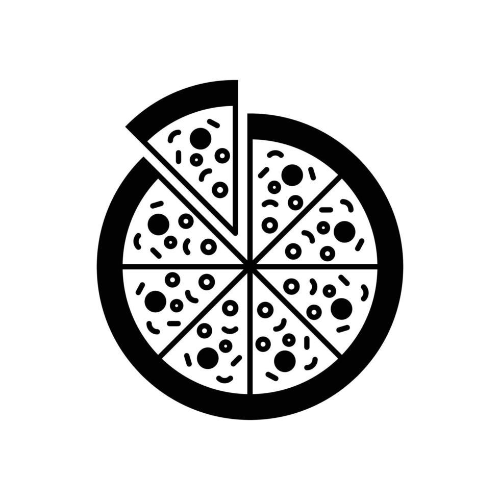 pizza vector icono estilo gylph ilustración. archivo eps 10