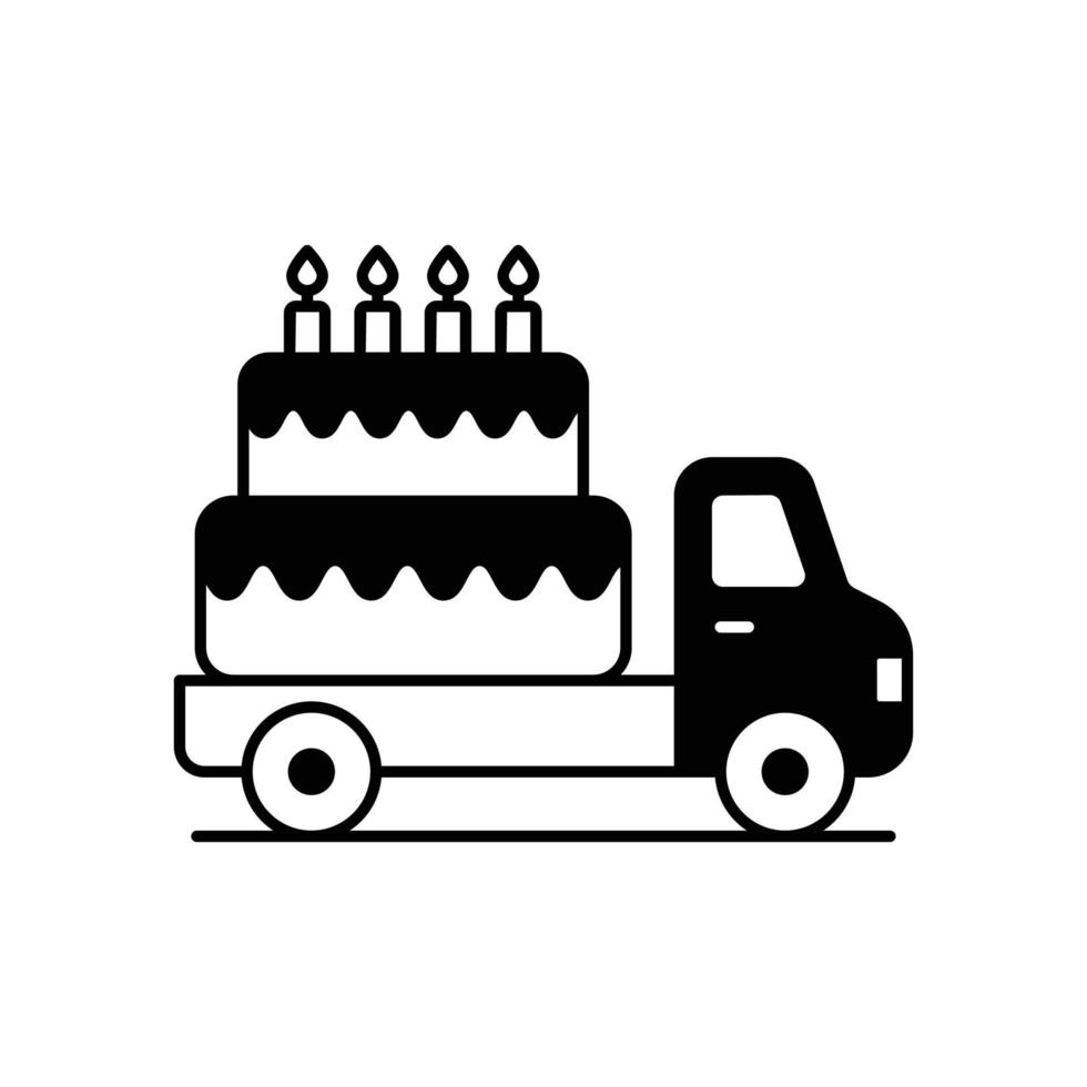 Delivery bus Vector Icon Gylph Style Illustration. EPS 10 File