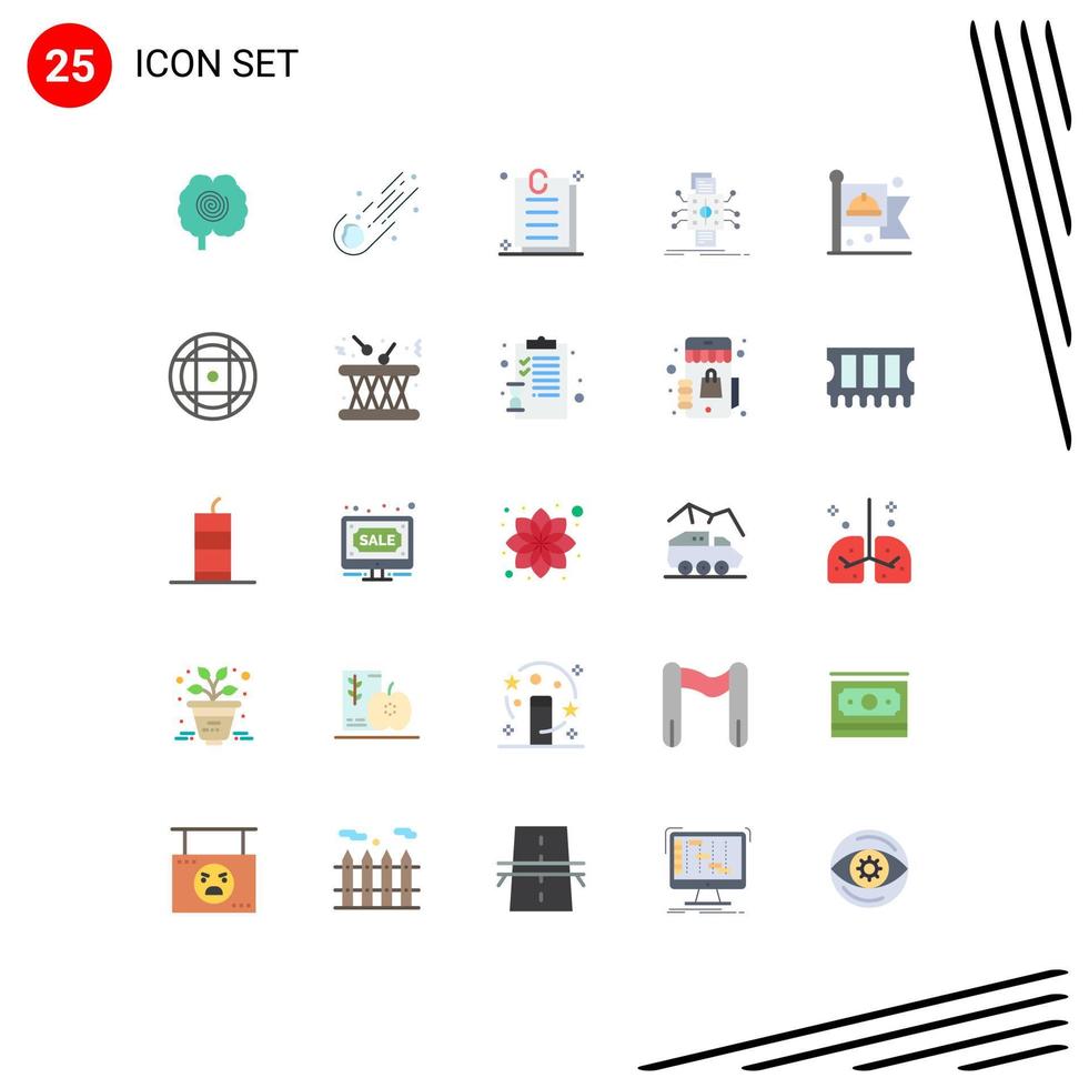 Universal Icon Symbols Group of 25 Modern Flat Colors of communist processing comet datum analysis Editable Vector Design Elements