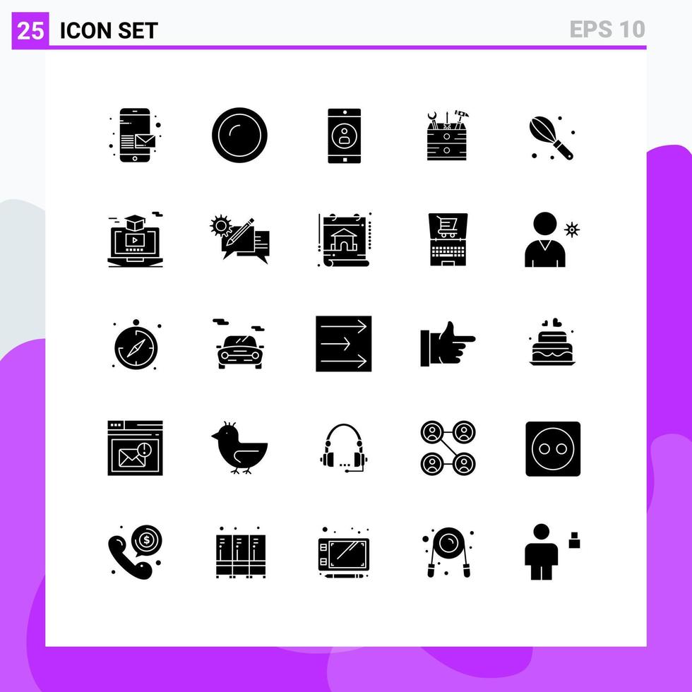 Stock Vector Icon Pack of 25 Line Signs and Symbols for manual carpenter kitchen box profile Editable Vector Design Elements