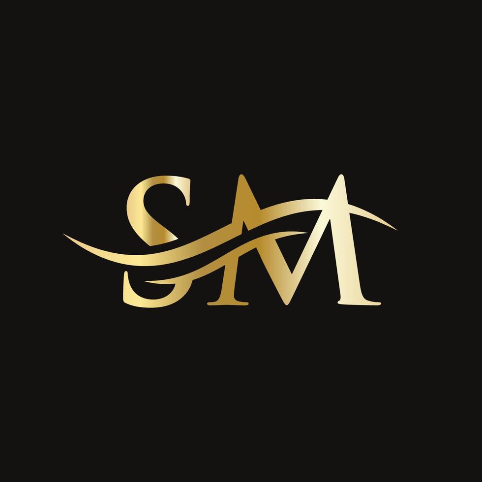 SM Logo Monogram Letter SM Logo Design Vector SM Letter Logo Design 