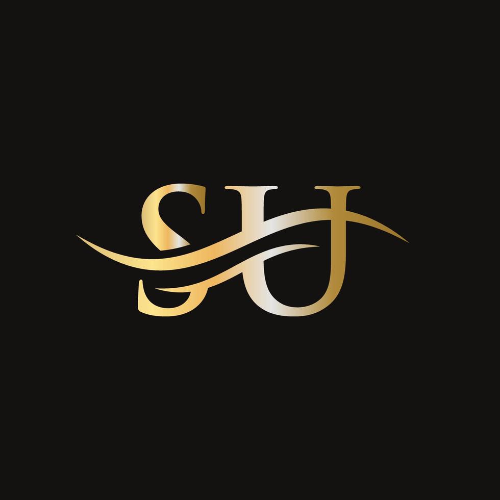 SU Linked Logo for business and company identity. Creative Letter SU Logo Vector