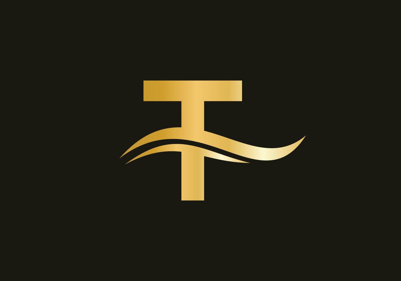 Swoosh Letter T Logo Design Vector Template