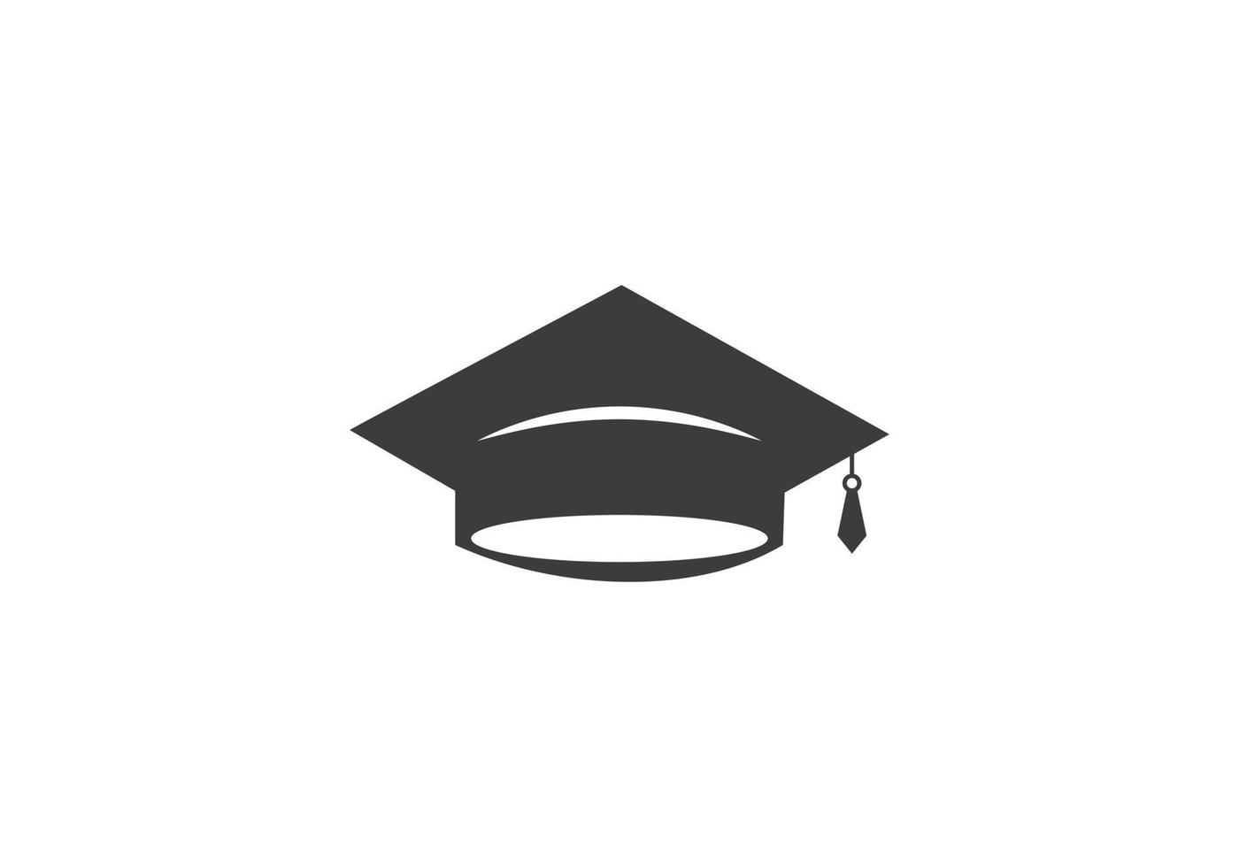 gorra de graduación icono plano. icono de tapa cuadrada de la universidad de graduación aislado sobre fondo blanco vector