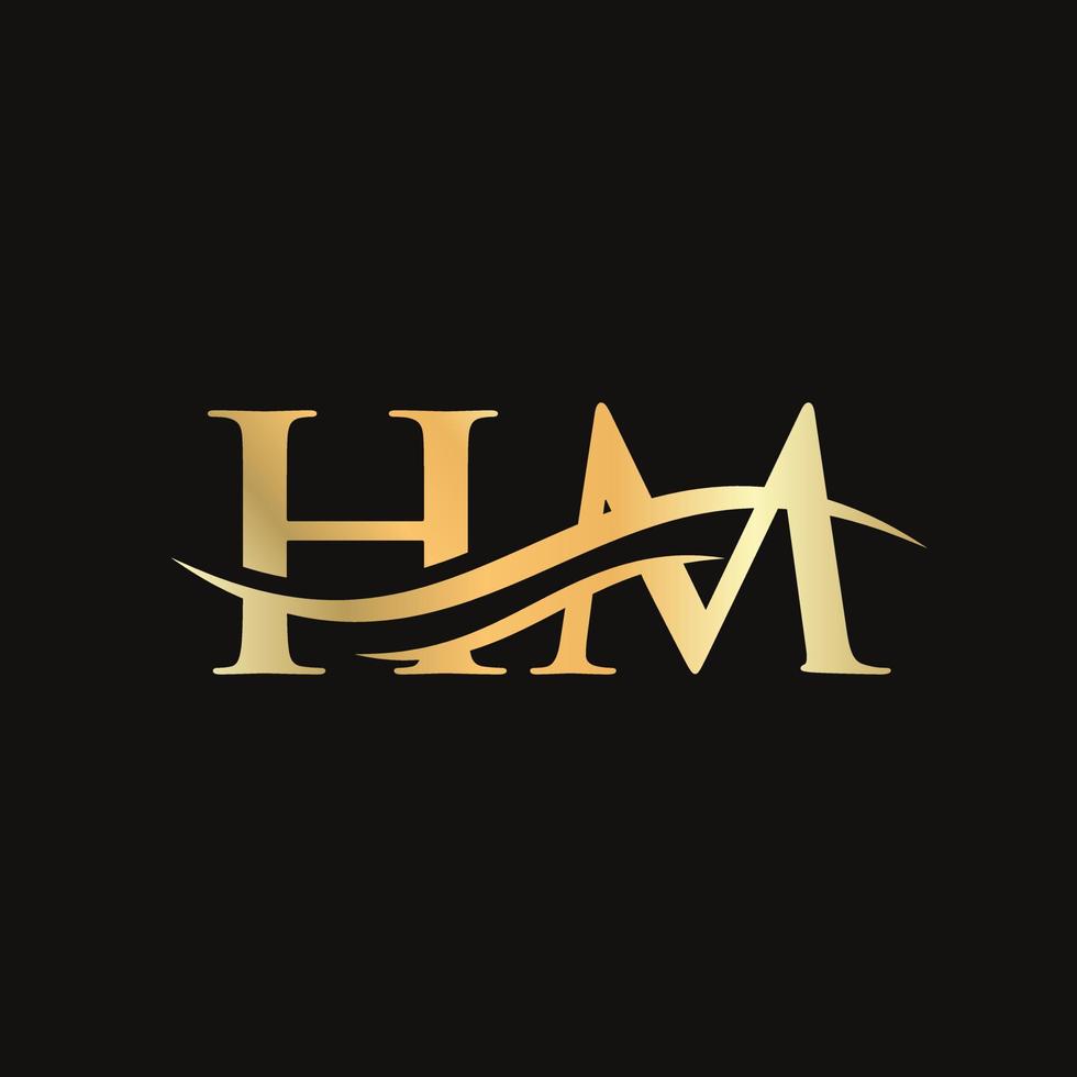 HM letter logo. Initial HM letter business logo design vector template