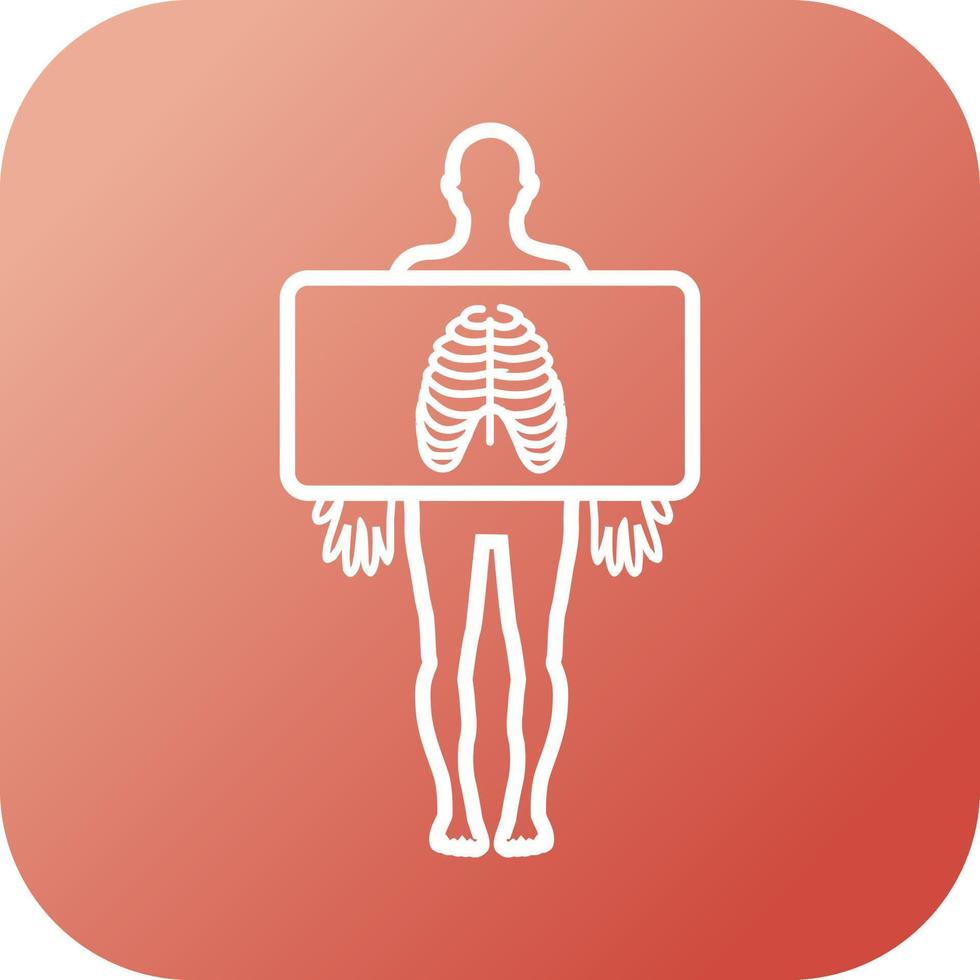 Chest X ray vector line icon