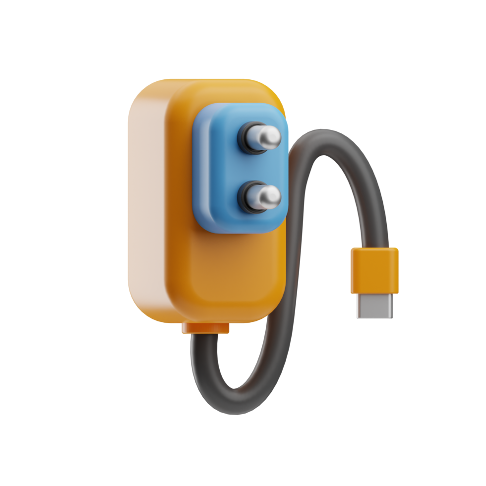 robotic charger object illustration 3d png