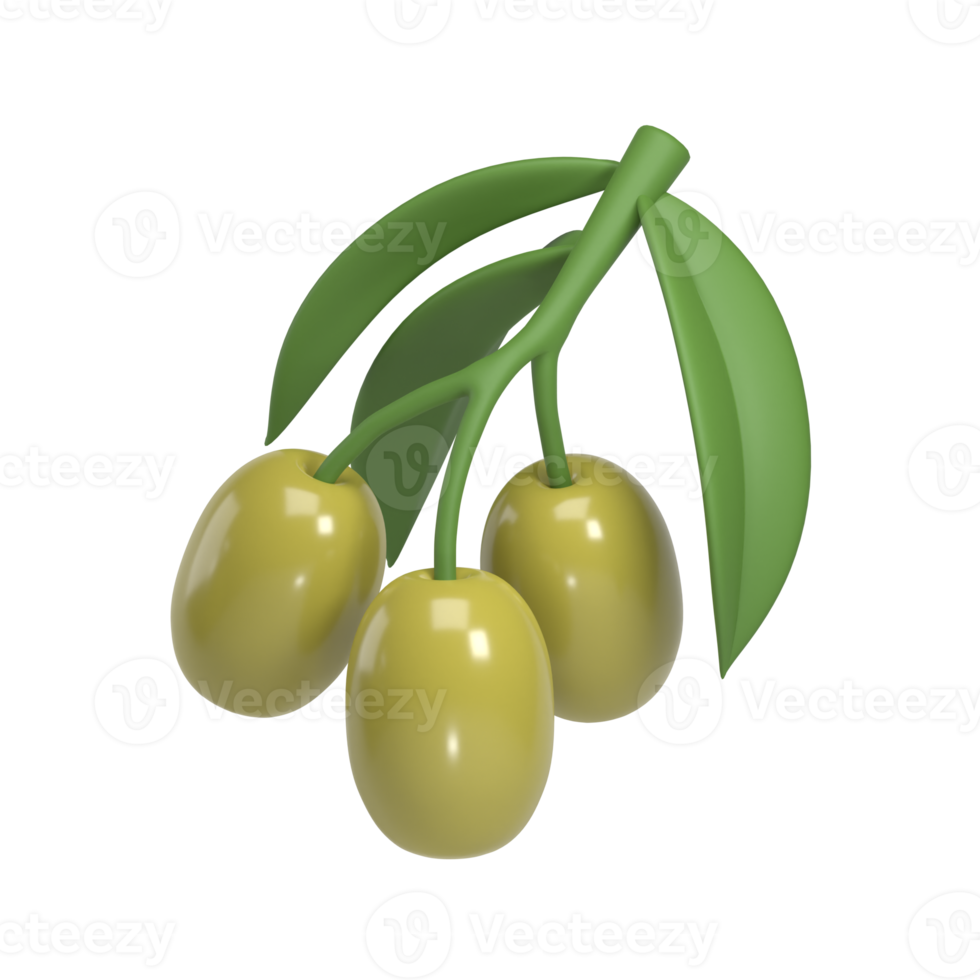 olive 3d icon illustration png