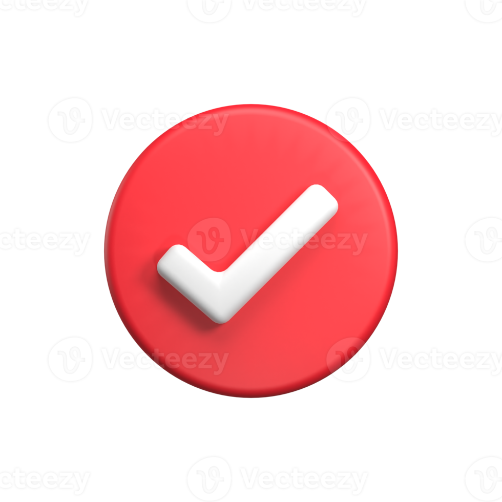 red correct 3d UI icon png