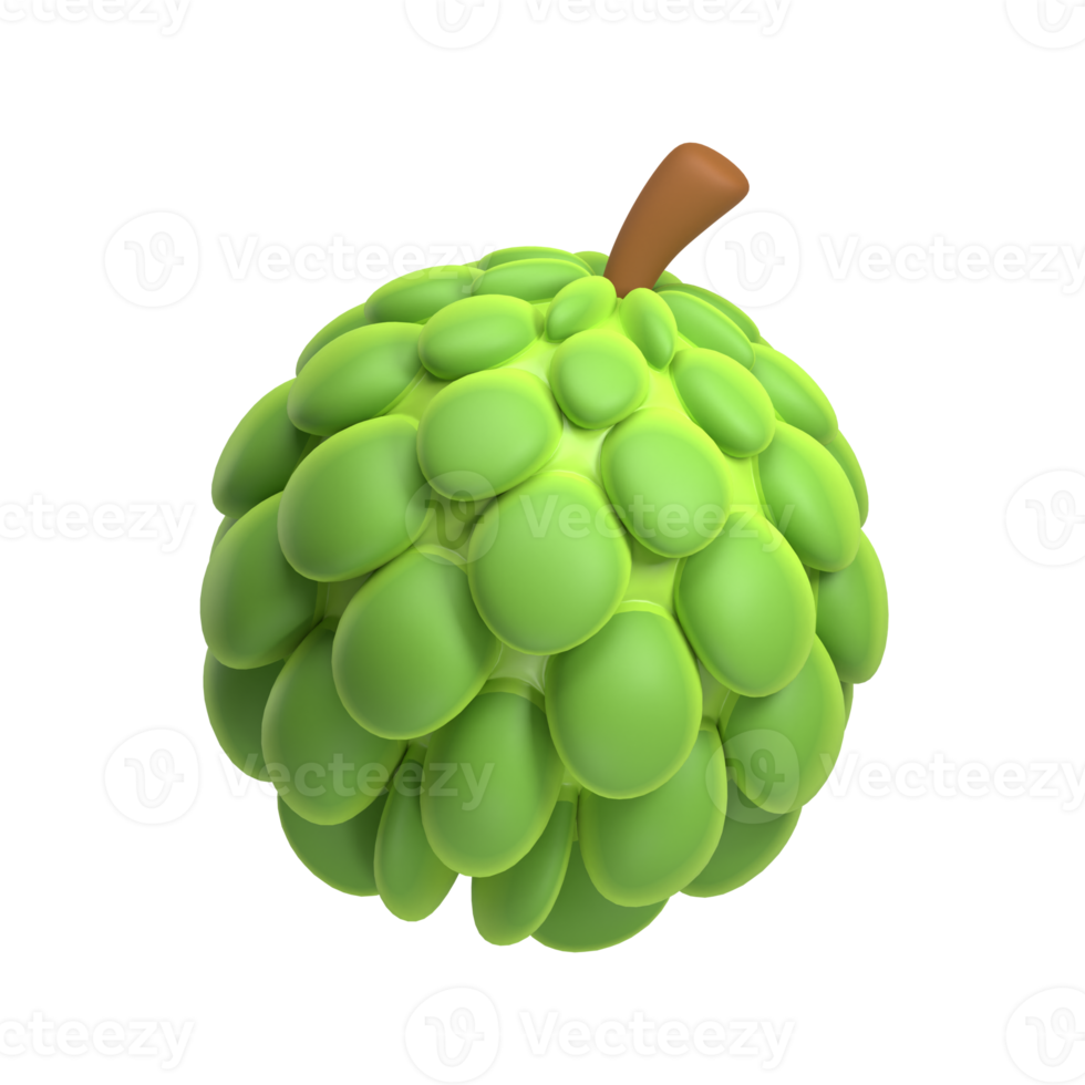 sweetsop 3d icon illustration png