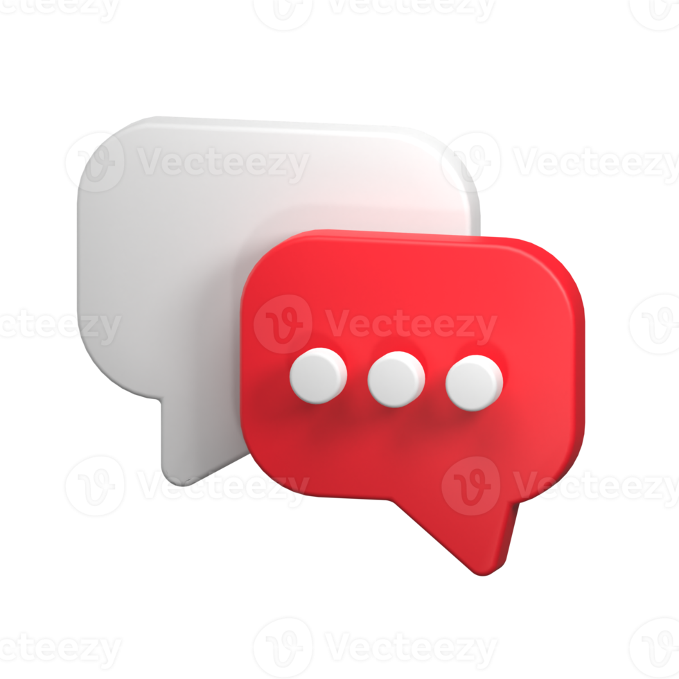 red conversation 3d ui icon png