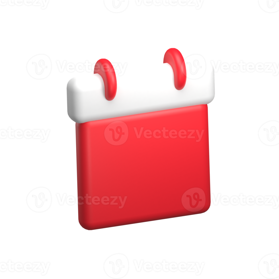 icono de interfaz de usuario 3d de calendario rojo png