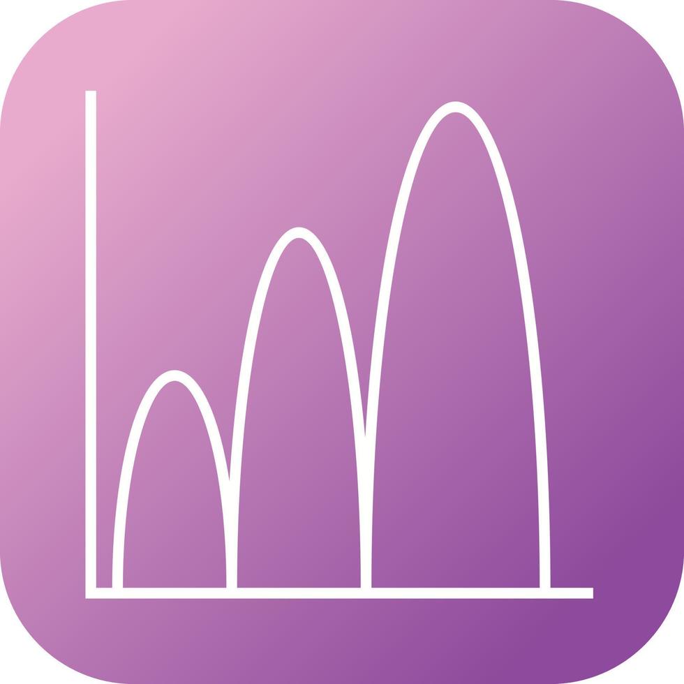 Bell shaped graph vector line icon