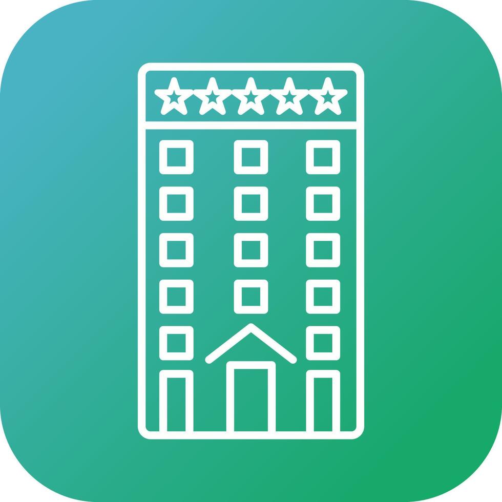 Beautiful Five Star Hotel Line Vector Icon