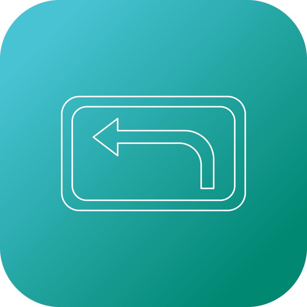 Beautiful Left Turn line icon vector
