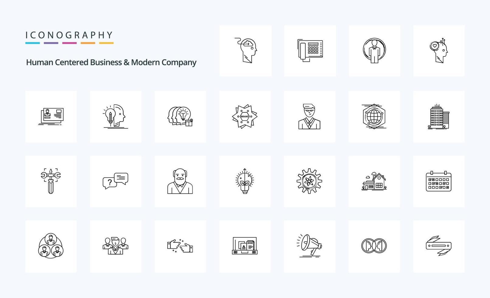 25 Human Centered Business And Modern Company Line icon pack vector
