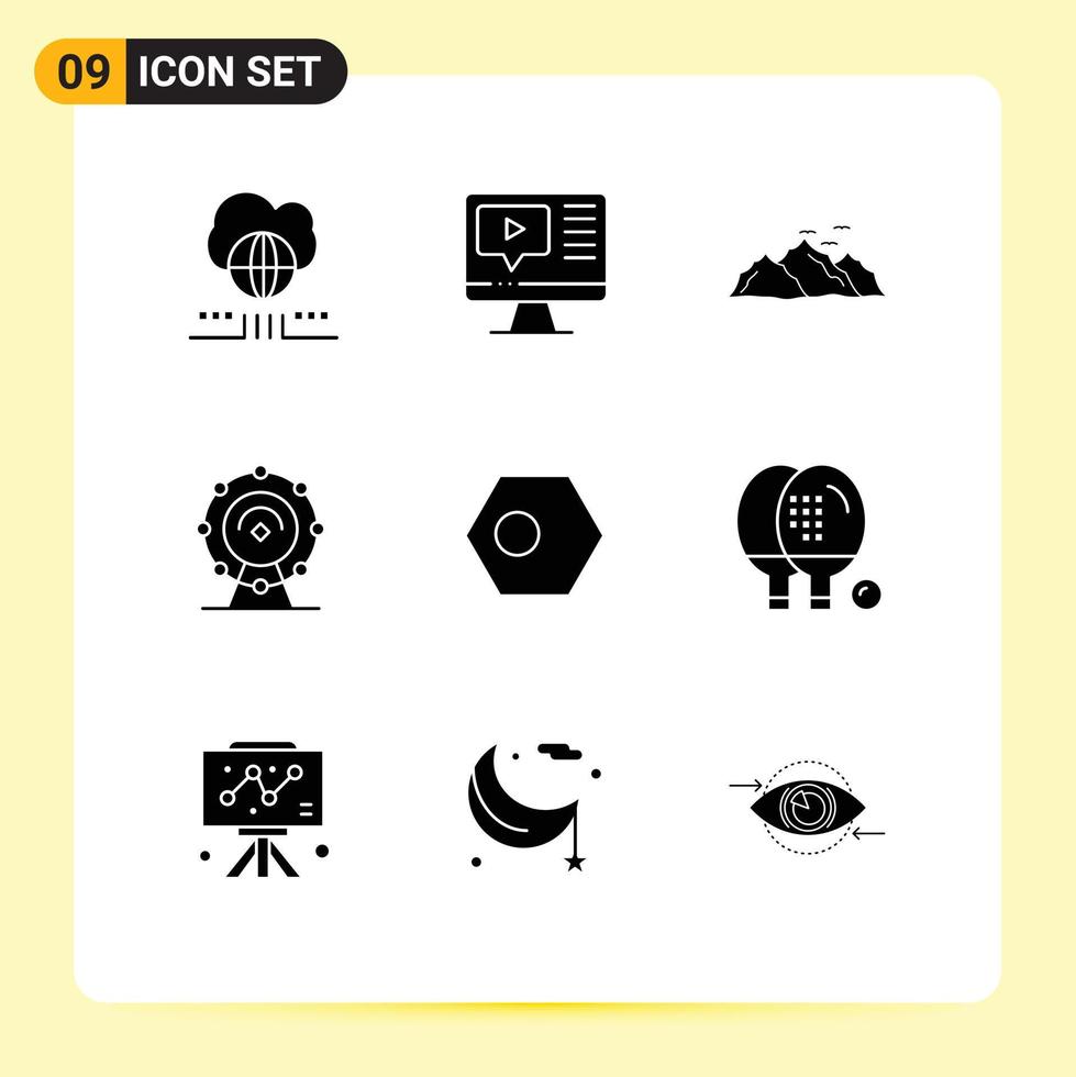 paquete de iconos vectoriales de stock de 9 signos y símbolos de línea para el servicio asiático montaña wifi aves elementos de diseño vectorial editables vector