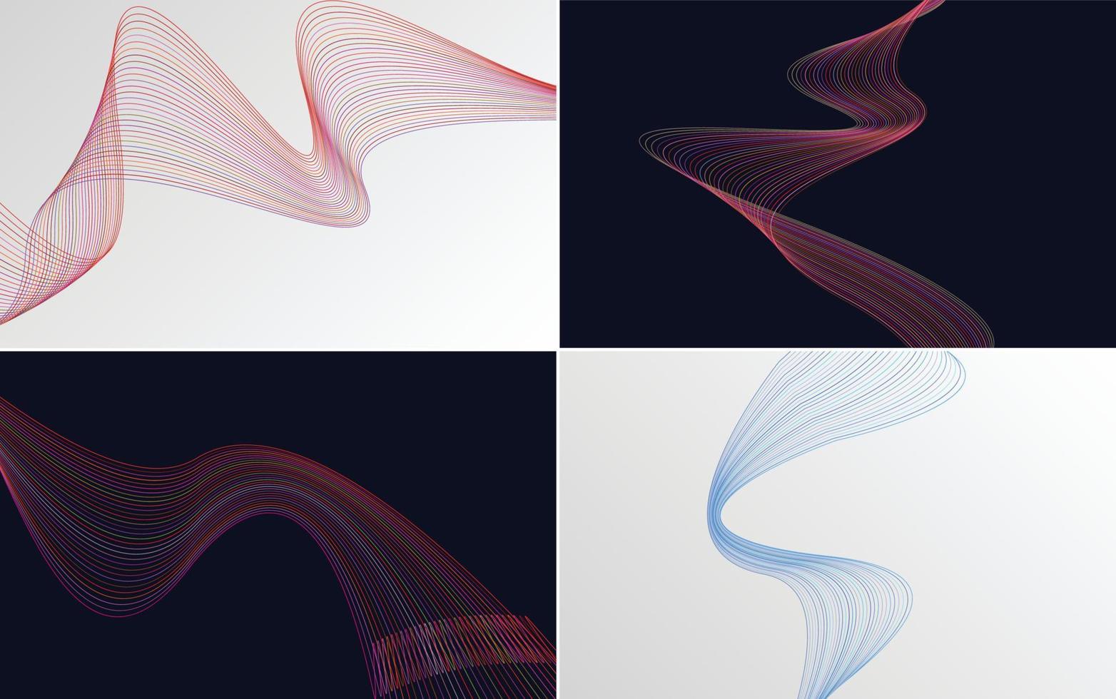 Collection of geometric minimal lines pattern set vector