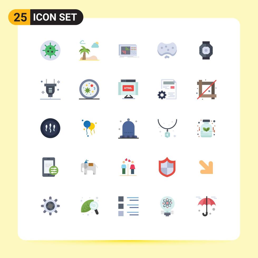 Universal Icon Symbols Group of 25 Modern Flat Colors of airlock medical equalizer hospital care Editable Vector Design Elements