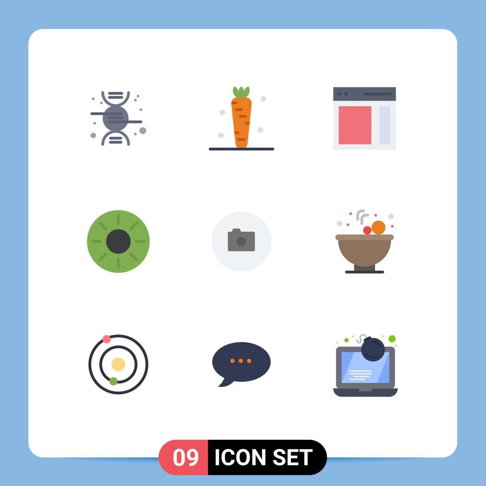 9 Universal Flat Color Signs Symbols of tropical healthy communication fruits user Editable Vector Design Elements