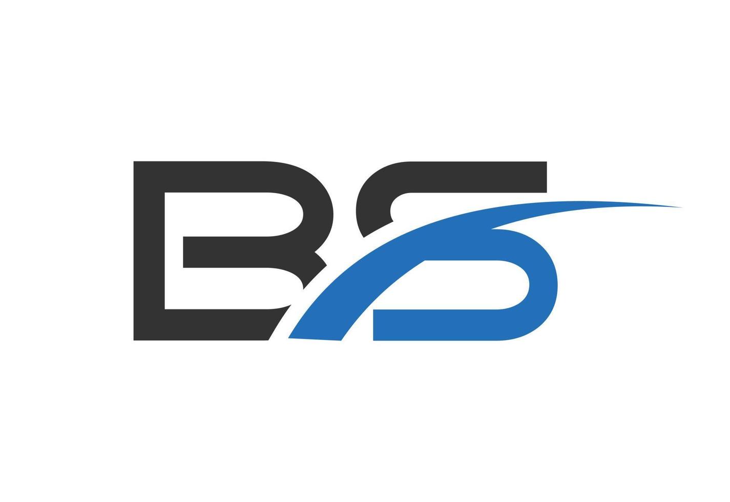 B S letter logo design, with swoosh, Vector design concept