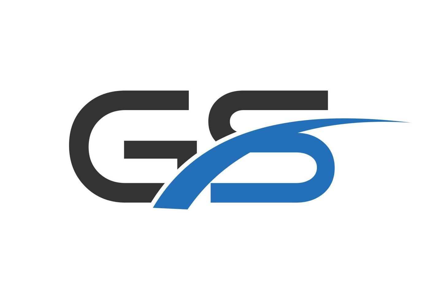 G S letter logo design, with swoosh, Vector design concept