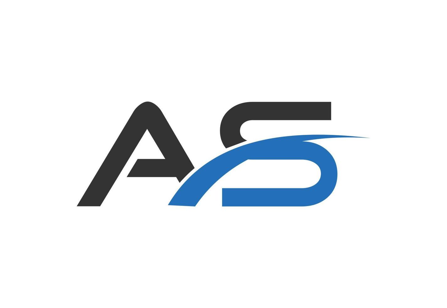 A S letter logo design, with swoosh, Vector design concept