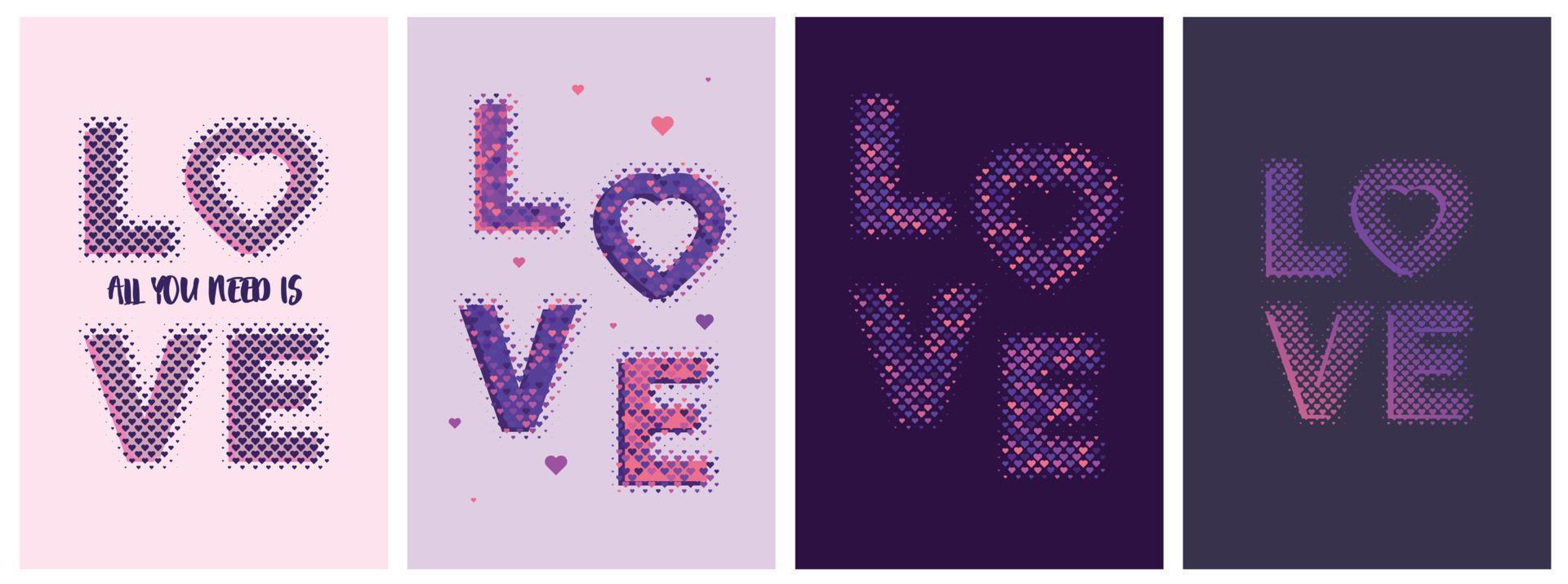 LOVE - vector backgrouds. Valentine's Day graphic.