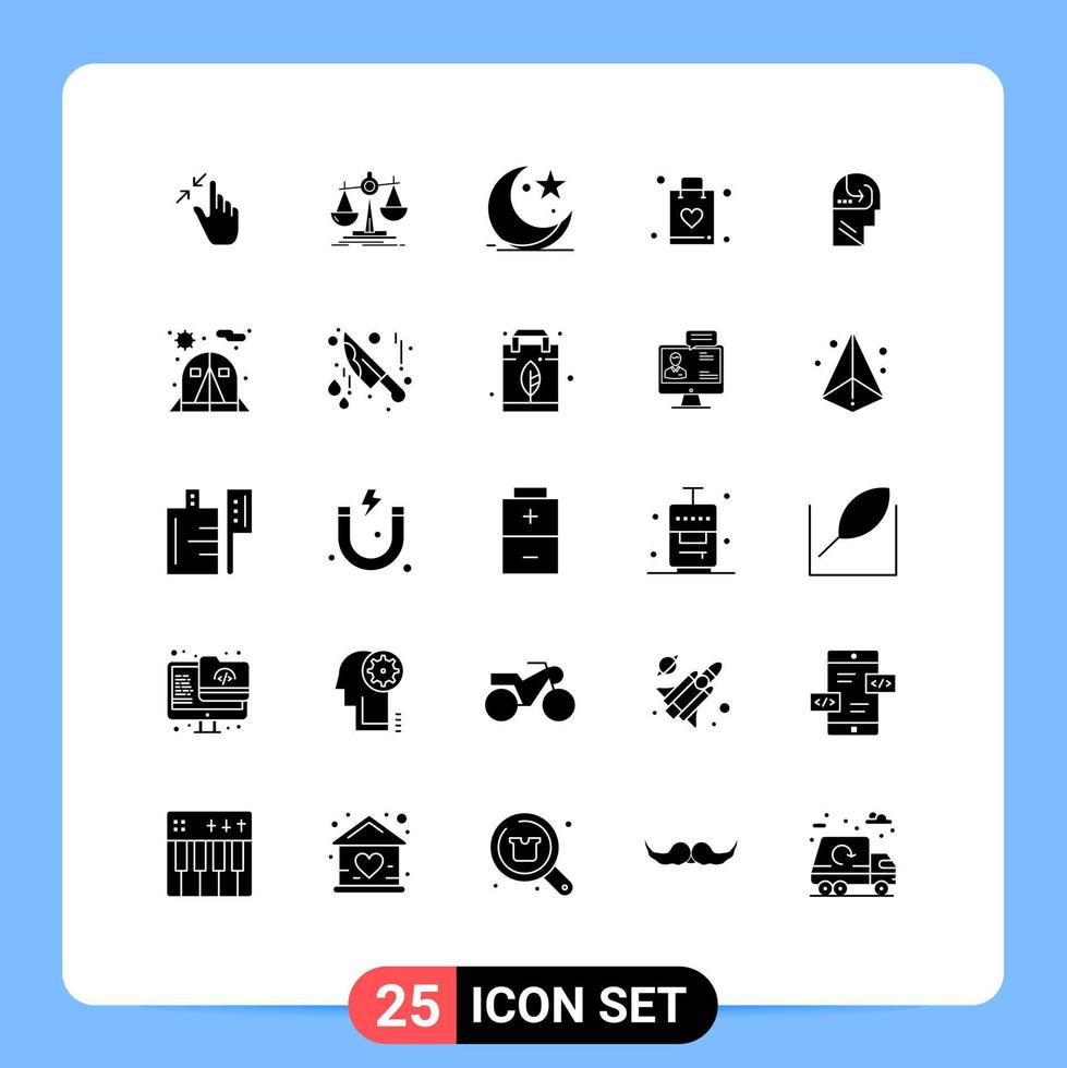 Universal Icon Symbols Group of 25 Modern Solid Glyphs of faq shop profit bag celebration Editable Vector Design Elements