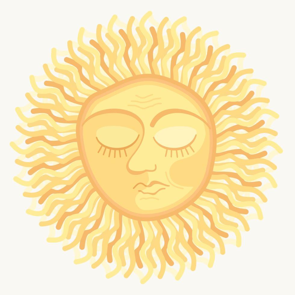 Sun.Cute vector isolated illustration.