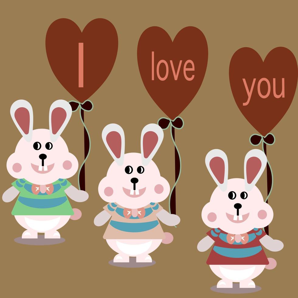 Valentine's Day, Year of the Rabbit, vector