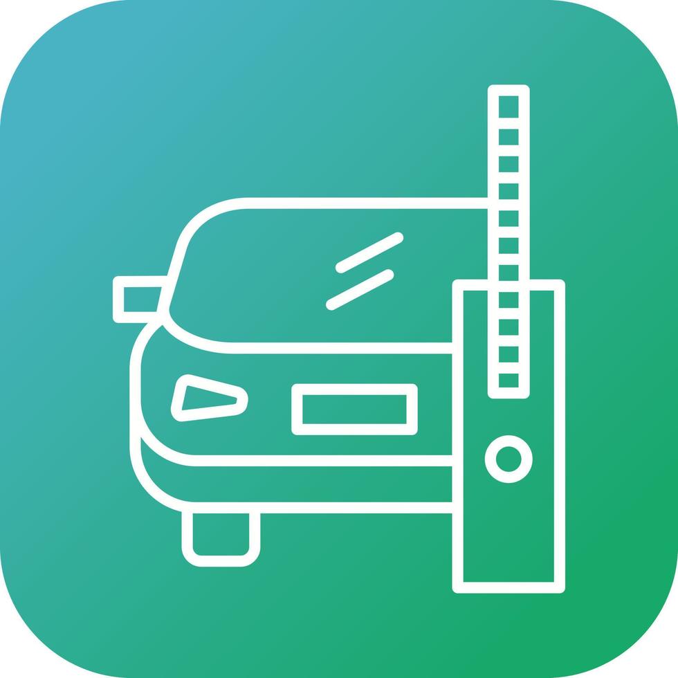 Beautiful Car with sign board Vector line icon