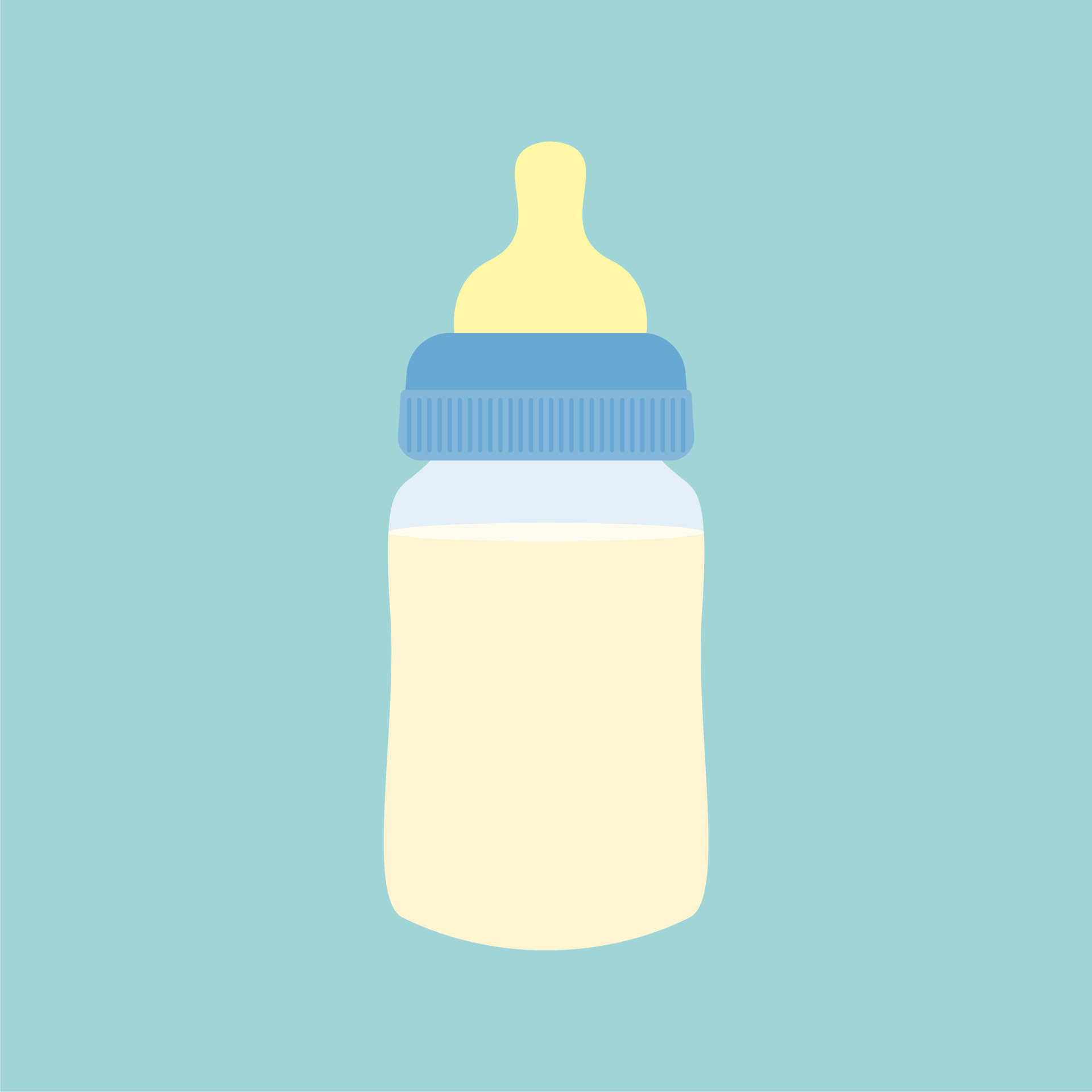 Baby milk bottle vector design illustration isolated on color background.  Dairy product. Isolated vector illustration in cartoon style 17211107  Vector Art at Vecteezy