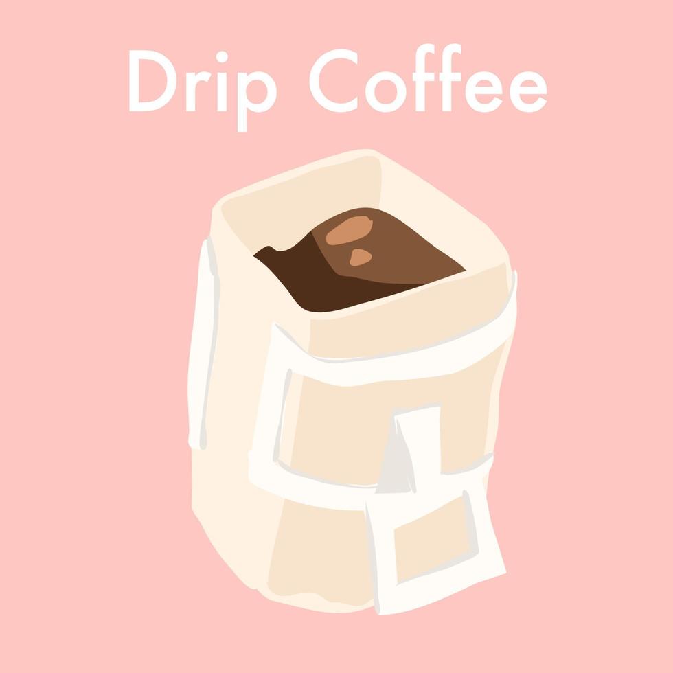 Drip coffee icon and sticker vector