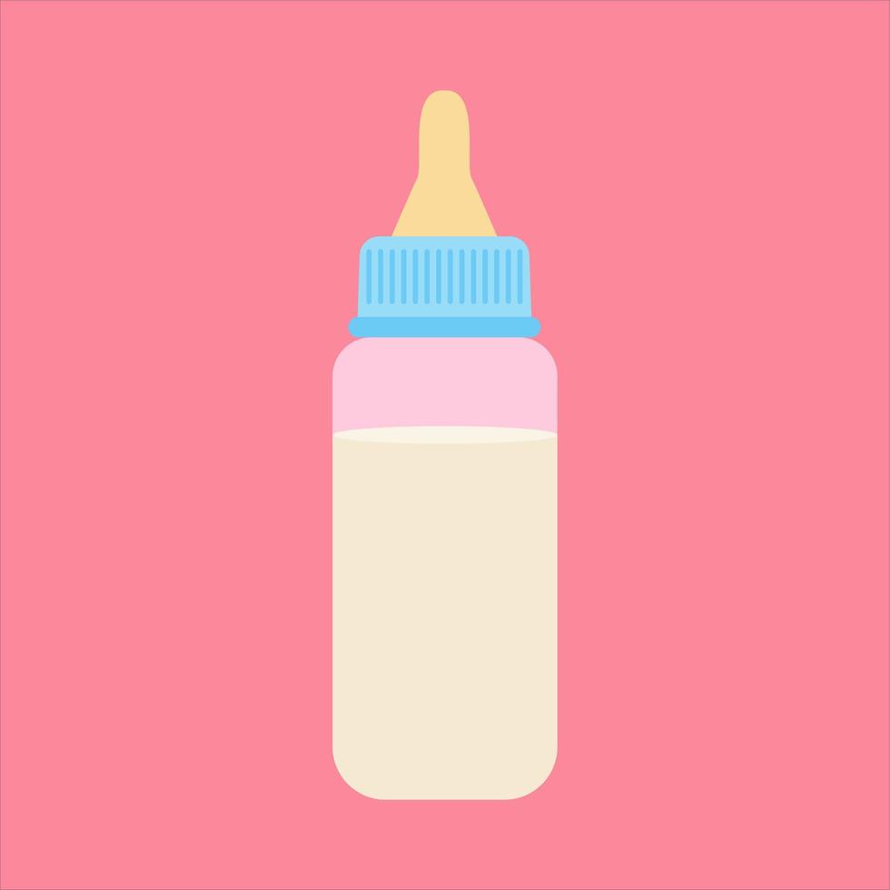 ilustración de diseño de vector de botella de leche de bebé aislada sobre fondo de color. producto lácteo. ilustración vectorial aislada en estilo de dibujos animados