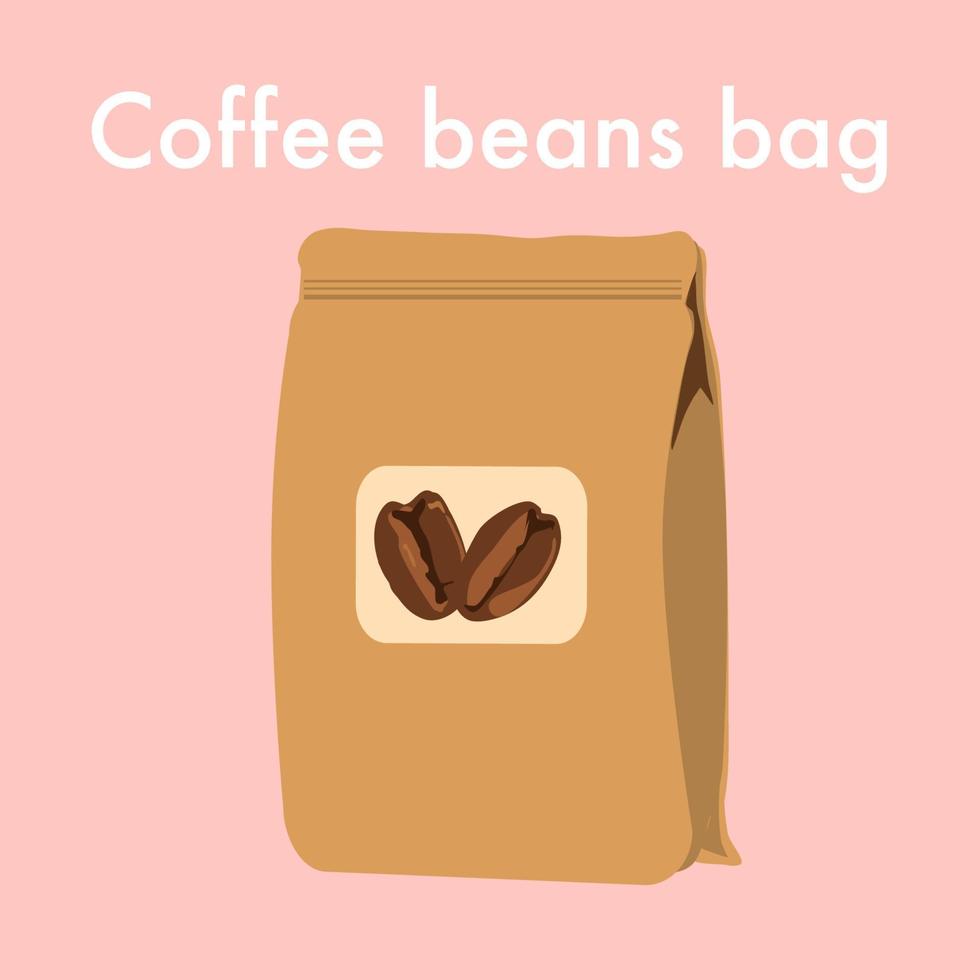 Coffee beans bag icons vector
