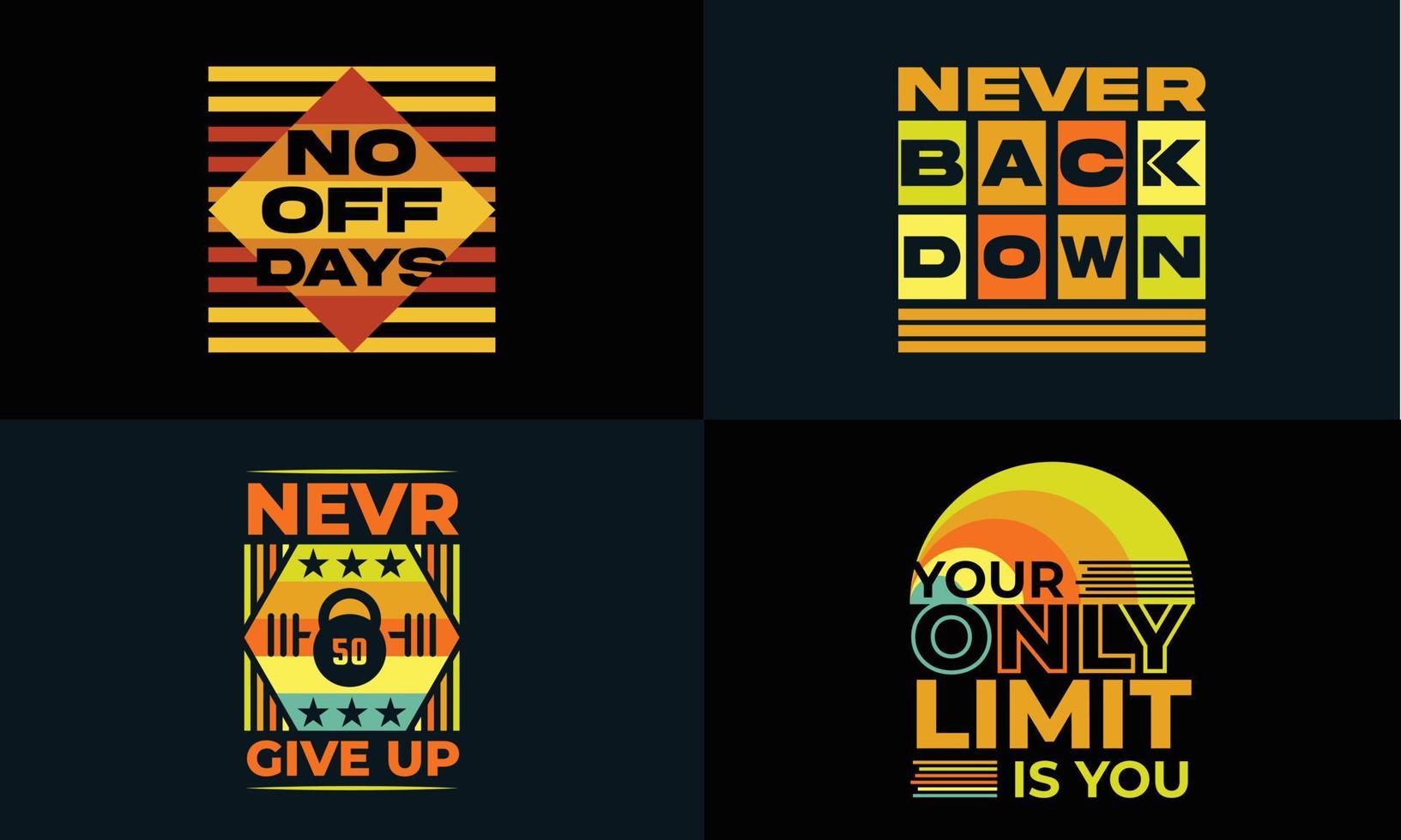 best retro typography t shirt design for gym and fitness lover. vector