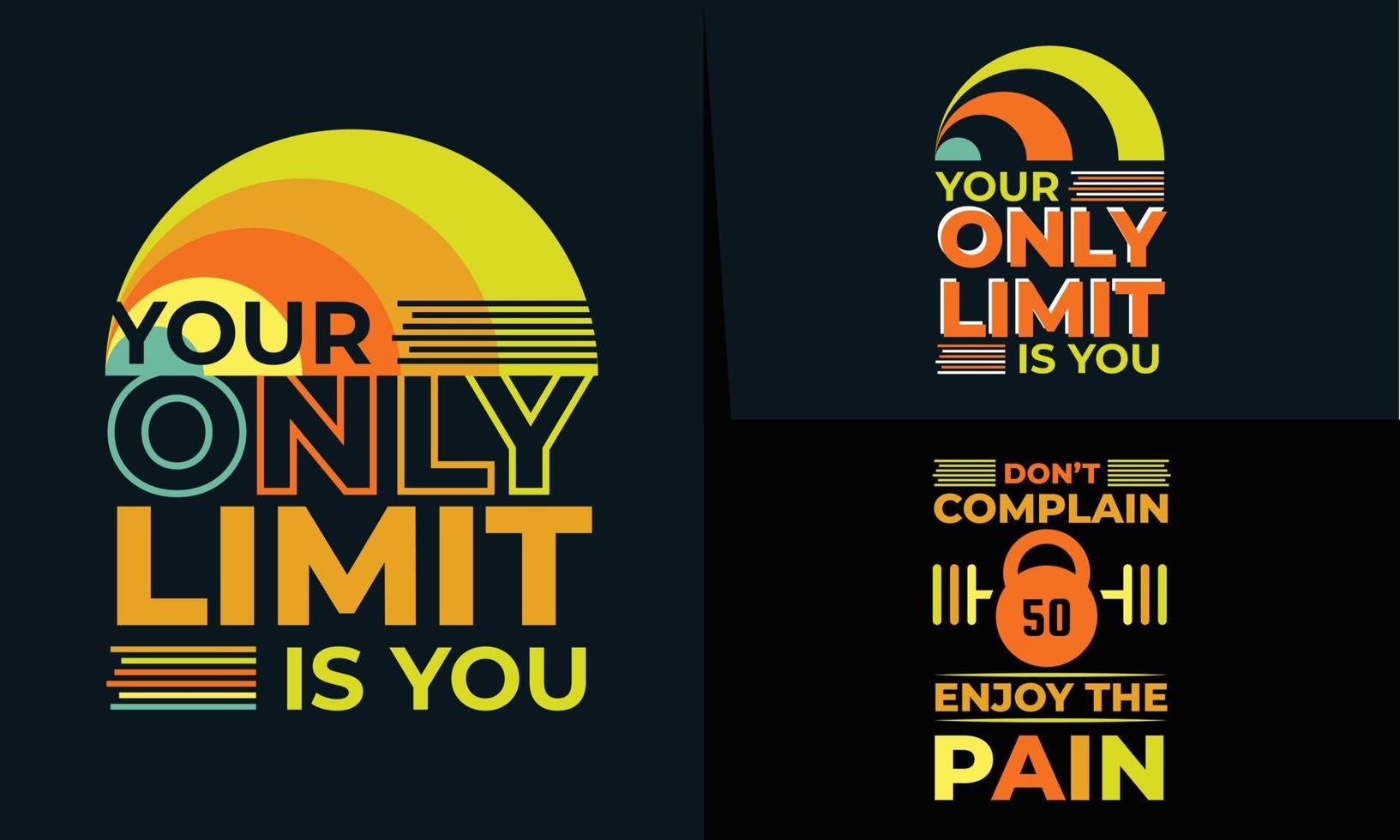 best retro typography t shirt design for gym and fitness lover. vector