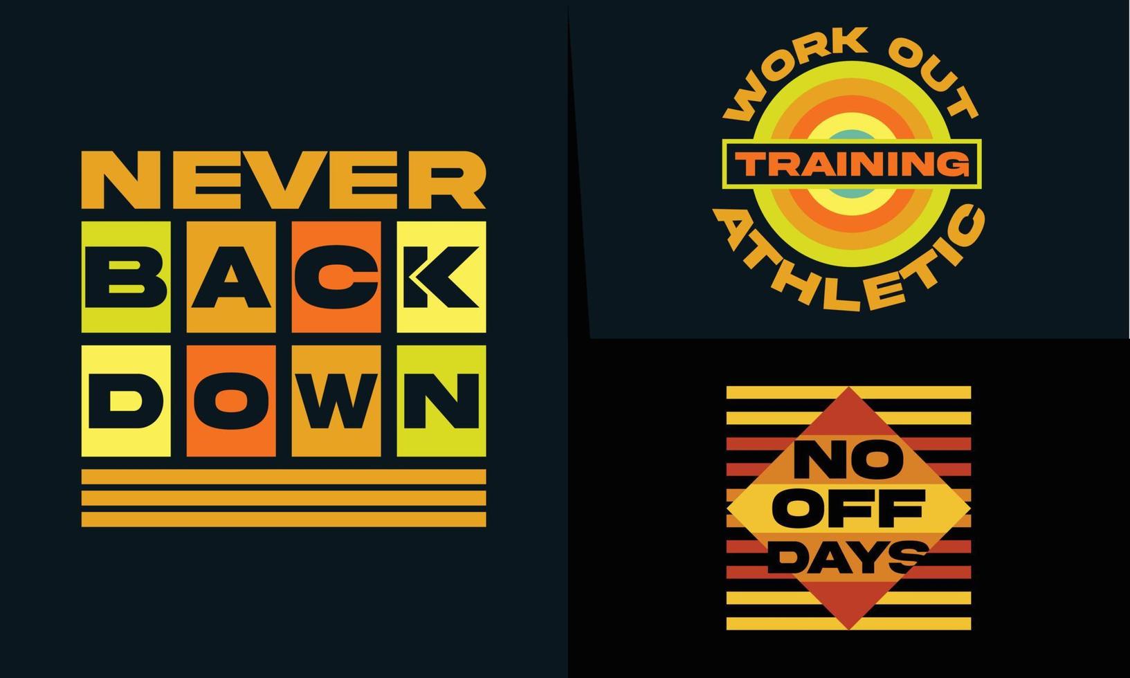 best retro typography t shirt design for gym and fitness lover. vector