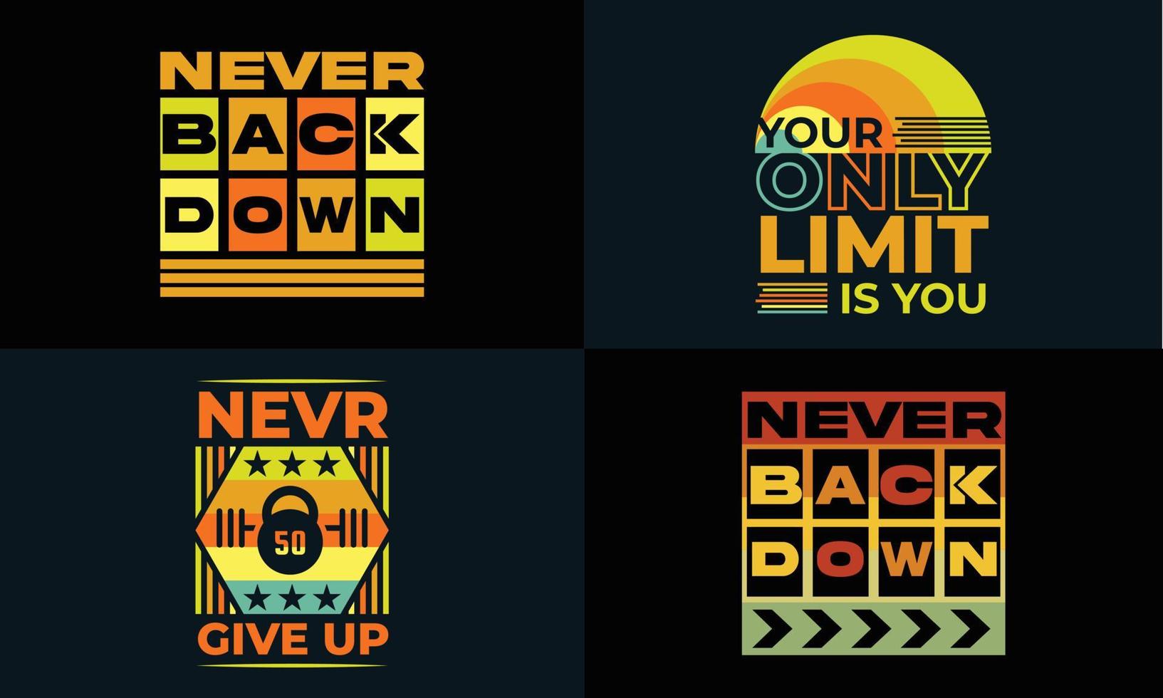 best retro typography t shirt design for gym and fitness lover. vector