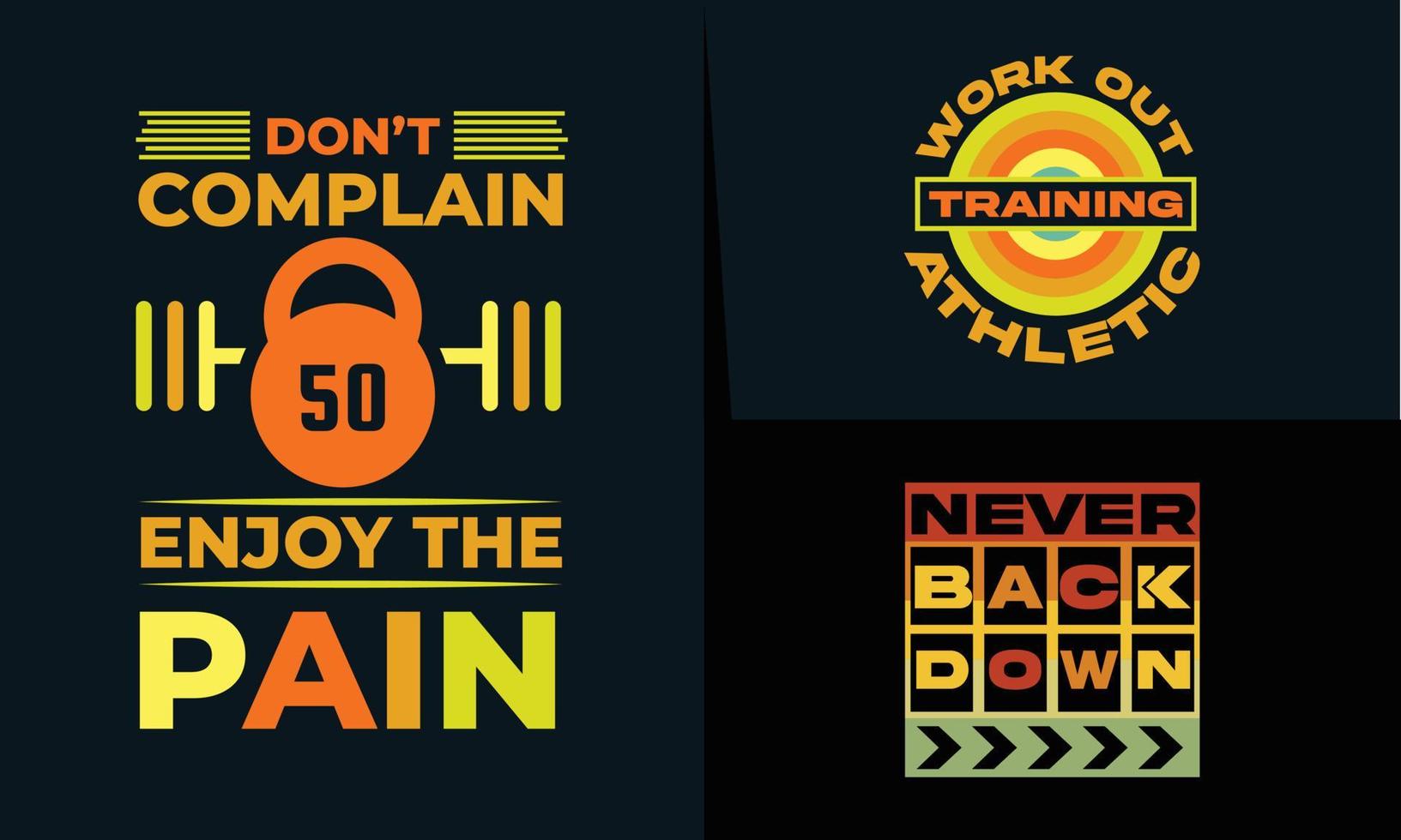 best retro typography t shirt design for gym and fitness lover. vector