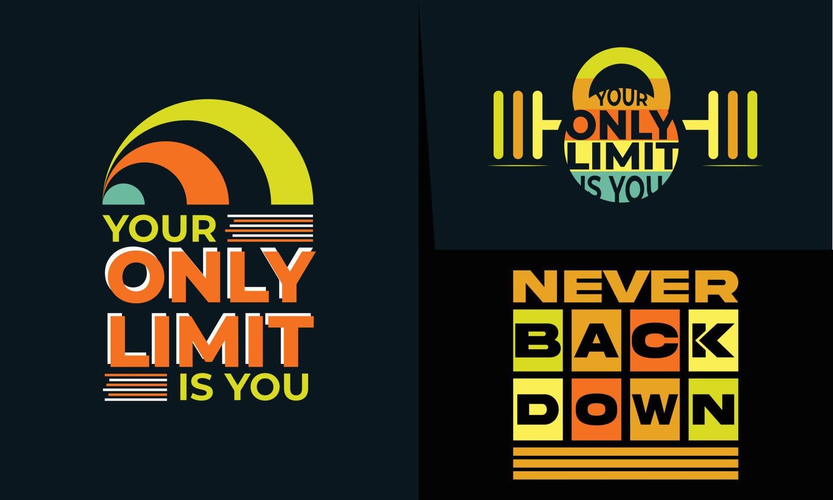 best retro typography t shirt design for gym and fitness lover. vector