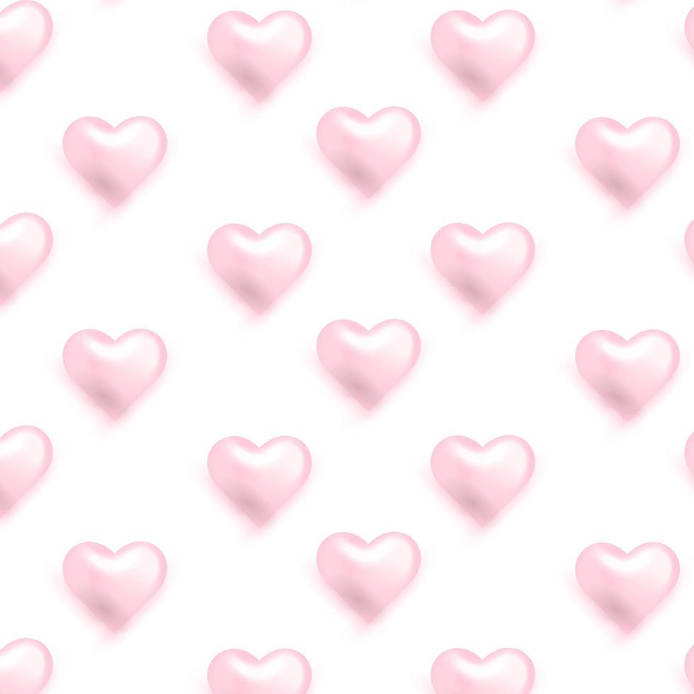 Pink heart patern isolated on white background. Valentine Day symbol. Great for valentine and mother's day cards, wedding invitations, party posters and flyers vector