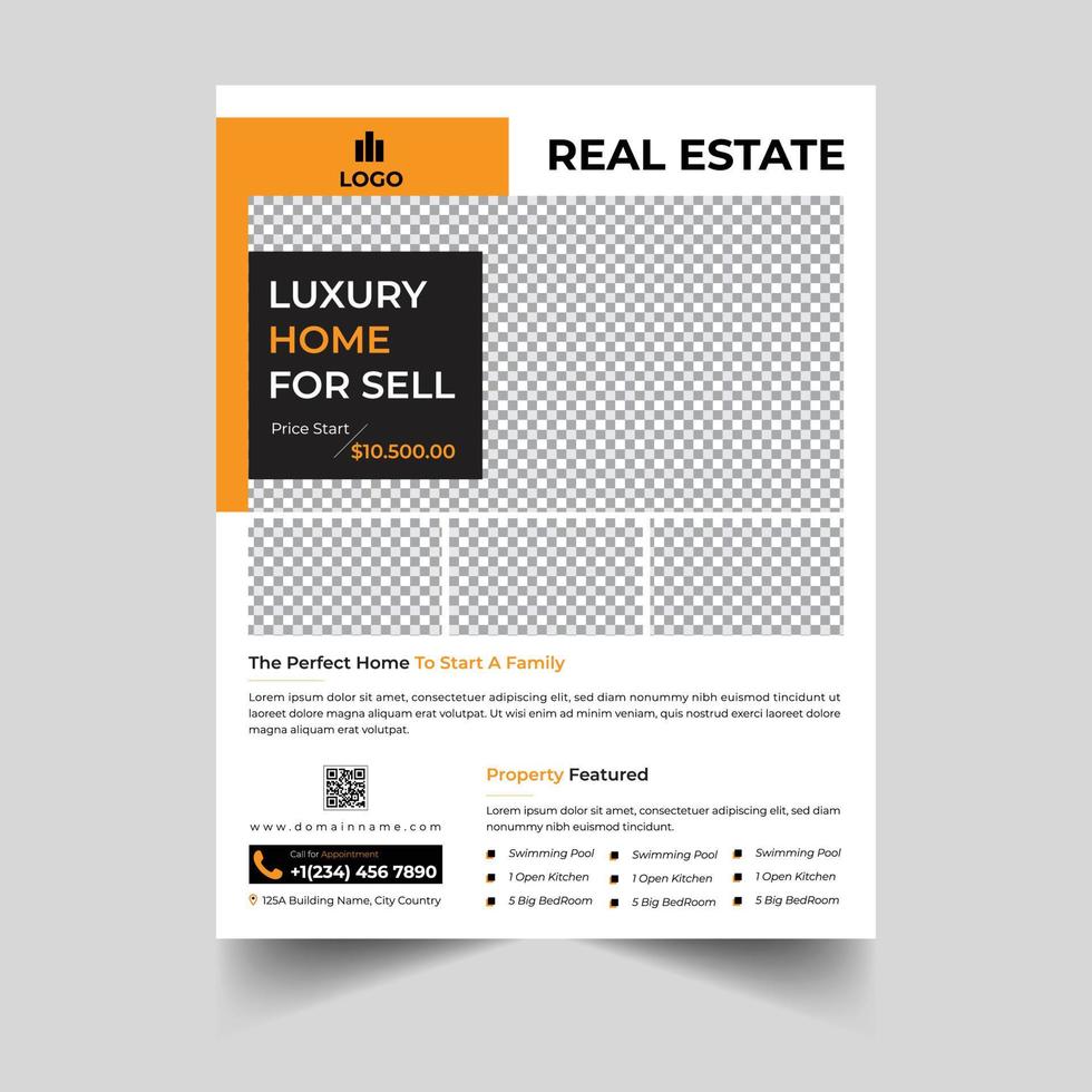 Real estate flyer design vector