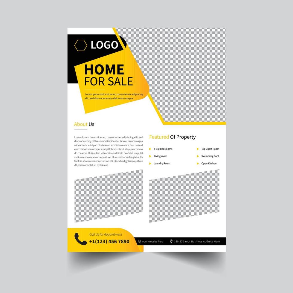 Real estate flyer design vector