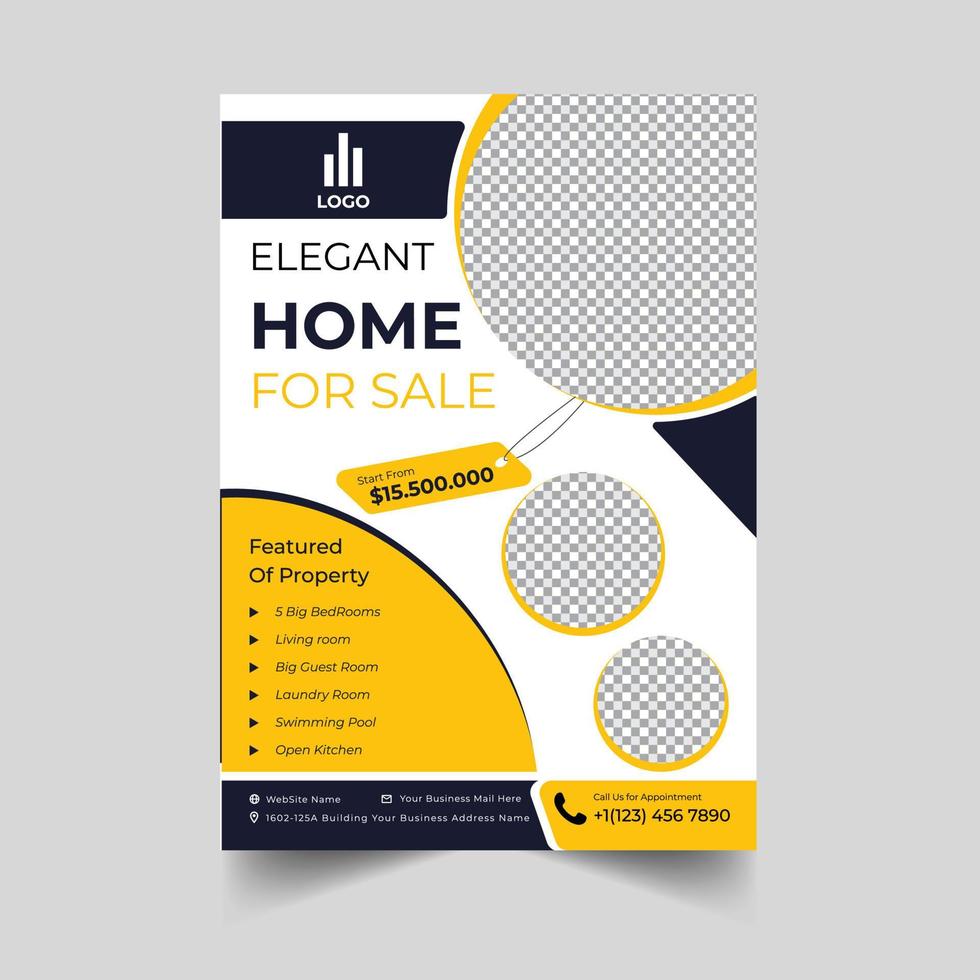 Real estate flyer design vector